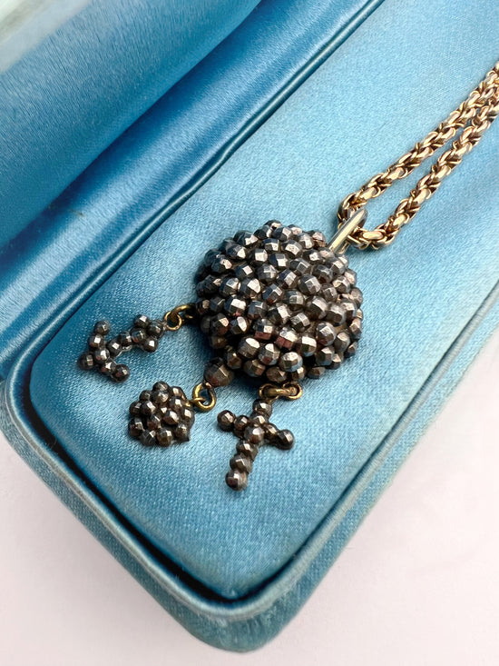(SALE) VICTORIAN CUT STEEL ‘FAITH HOPE & CHARITY’ PENDANT
