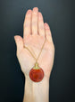 EARLY 19TH CENTURY FRENCH MARBLE GLASS & GOLD SCENT BOTTLE PENDANT