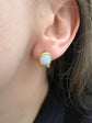 ANTIQUE 15CT GOLD SNAKE & OPALINE EARRINGS