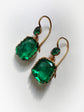 EARLY VICTORIAN GREEN PASTE DOUBLE DROP EARRINGS