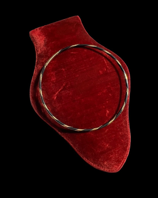 19TH CENTURY ELEPHANT HAIR & 18CT GOLD BANGLE
