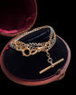 ANTIQUE BI-COLOUR 18CT GOLD & PLATINUM CURB ALBERT CHAIN