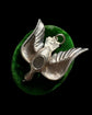 LARGE VICTORIAN SILVER DOVE PENDANT