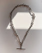 ANTIQUE CHUNKY SILVER PAPERCLIP ALBERT CHAIN