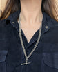 EDWARDIAN LONG LENGTH SILVER DOUBLE ALBERT CURB CHAIN