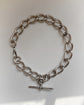 HUGE VICTORIAN TWIST OPEN CURB SILVER ALBERT CHAIN
