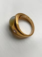 VICTORIAN CHRYSOBERYL CATS EYE & DIAMOND GYPSY RING