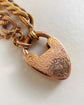 ANTIQUE FRENCH 18CT GOLD REEDED CURB WITH PADLOCK & KEY