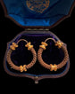 19TH CENTURY 18CT GOLD & WOVEN HAIR HOOP EARRINGS