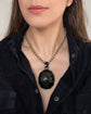 HUGE VICTORIAN FACETED JET PENDANT