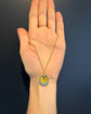 VICTORIAN 15CT GOLD & TURQUOISE HORSE HOOF PENDANT