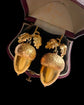 VICTORIAN LARGE 9CT GOLD ACORN EARRINGS