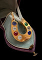 VICTORIAN 18CT GOLD & MULTICOLOUR PASTE HORSESHOE PENDANT