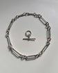 VICTORIAN SUPER CHUNKY SILVER PAPERCLIP ALBERT CHAIN