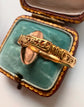GEORGIAN DOVE & DOUBLE HEART NAVETTE SEPIA RING