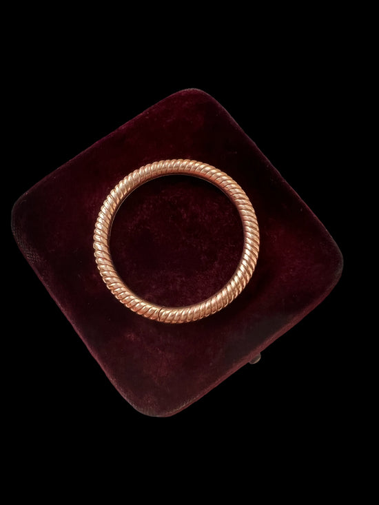 ANTIQUE 15CT GOLD STRIPED SPLIT RING