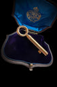 VICTORIAN LARGE 15CT GOLD BRAMAH KEY PENDANT