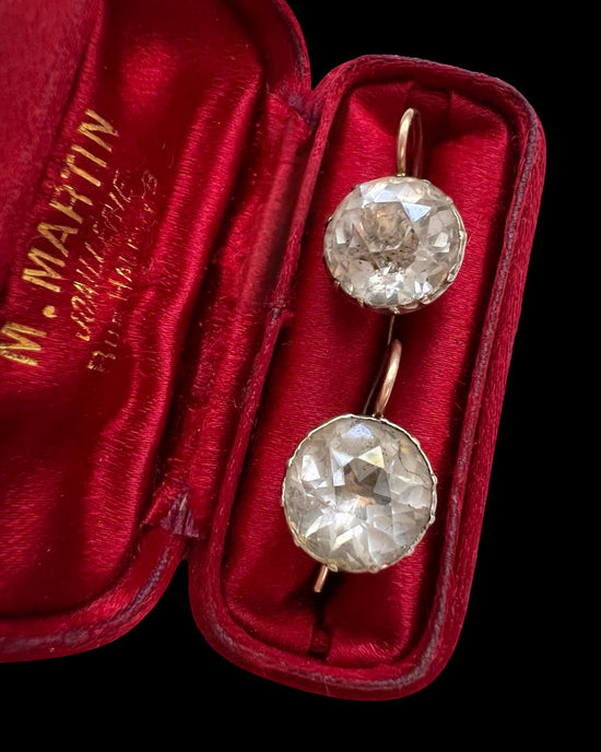 GEORGIAN PASTE SINGLE STONE EARRINGS
