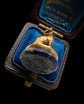 EARLY 19TH CENTURY 18CT GOLD & LAPIS DOG FOB PENDANT