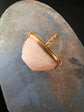 19TH CENTURY CHUNKY MOTHER OF PEARL & 15CT GOLD BASKET PENDANT