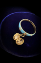 VICTORIAN BLUE ENAMEL LOCKET RING