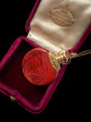 EARLY 19TH CENTURY FRENCH MARBLE GLASS & GOLD SCENT BOTTLE PENDANT