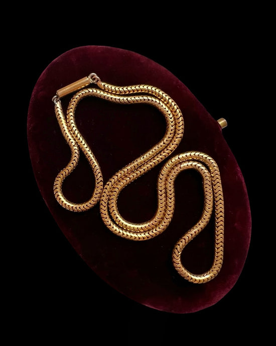 VICTORIAN 15CT GOLD BRAZILIAN / SNAKE LINK CHAIN