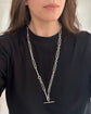 ANTIQUE SUPER CHUNKY SILVER PAPERCLIP CHAIN