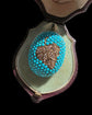 VICTORIAN DIAMOND LEAF & PAVÉ TURQUOISE BOMBE PENDANT
