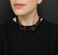 VICTORIAN WHITBY JET GEOMETRIC COLLAR NECKLACE