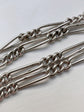 SILVER TWIST PAPERCLIP ALBERT CHAIN WITH TBAR