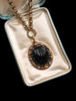 19TH CENTURY DIAMOND & BANDED AGATE SHELL PENDANT