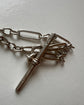 ANTIQUE FINE SILVER PAPERCLIP ALBERT CHAIN
