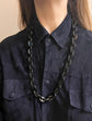 VICTORIAN WHITBY JET CHUNKY MARINER LINK CHAIN