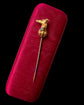 VICTORIAN 15CT GOLD WHIPPET DOG STICKPIN WITH HEART COLLAR