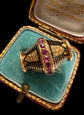 19TH CENTURY RUBY & ENAMEL 18CT GOLD SLIDER PENDANT