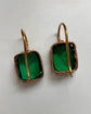 EARLY VICTORIAN GREEN PASTE EARRINGS