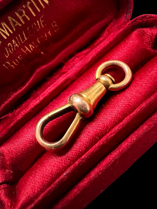 ANTIQUE 18CT GOLD DOGCLIP