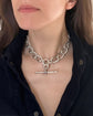 HUGE VICTORIAN TWIST OPEN CURB SILVER ALBERT CHAIN