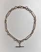 VICTORIAN CHUNKY SILVER PAPERCLIP ALBERT CHAIN