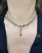 ANTIQUE PLATINUM & SAPPHIRE SPHERE CHAIN CHARMS