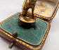EARLY 19TH CENTURY 18CT GOLD & LAPIS DOG FOB PENDANT