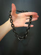 VICTORIAN CHUNKY WHITBY JET CHAIN NECKLACE