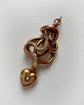 ANTIQUE COILED SNAKE & MINI HEART PENDANT