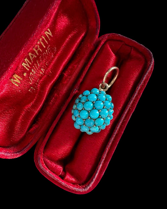 VICTORIAN PAVÉ TURQUOISE PENDANT