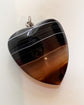 ANTIQUE HUGE BANDED AGATE HEART PENDANT