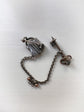 19TH CENTURY SILVER PADLOCK & KEY BROOCH