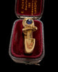 HUGE VINTAGE 18CT GOLD & SAPPHIRE BOLT RING