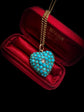 VICTORIAN PAVÉ TURQUOISE & DIAMOND HEART PENDANT