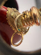 EARLY 19TH CENTURY FRENCH MARBLE GLASS & GOLD SCENT BOTTLE PENDANT